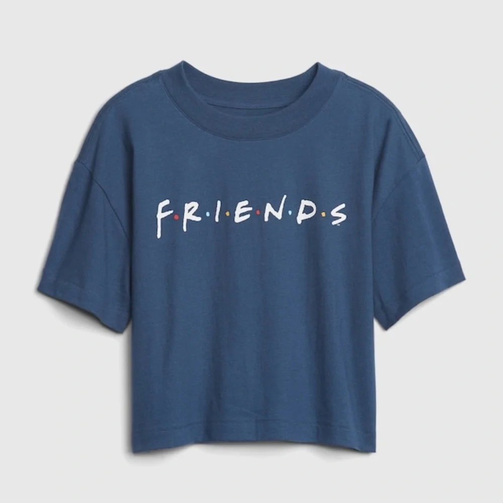 GAP Boxy Graphic Cropped Friends Blue‎ T-Shirt